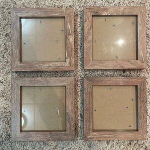 Rustic Brown Wooden Picture Frame Set